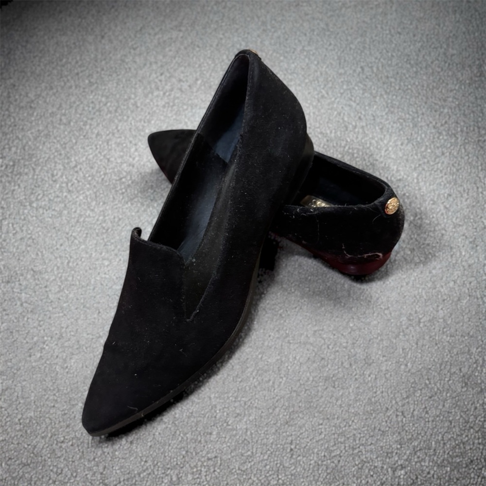 Guess Black Pointed Slip-On Suede Loafers